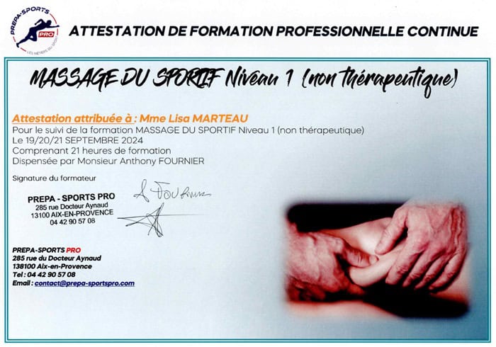 6. Massage sportif